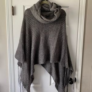 Gray light weight poncho sweater